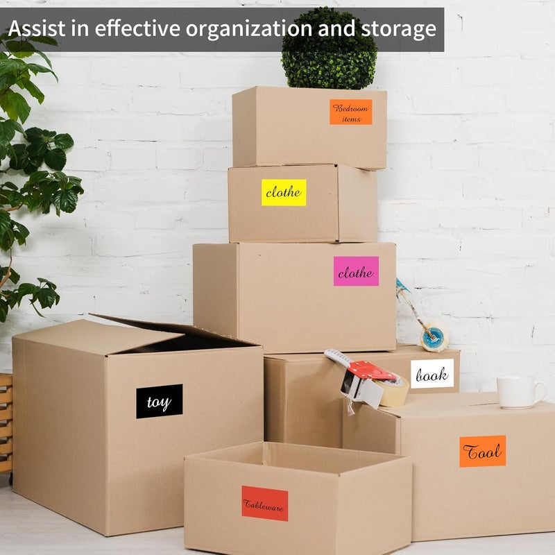STARLIBOO Removable Colored Labels Stickers, 3X5 Inch Removable Large Label Stickers for Moving Boxes and Storage Bins- Waterproof- Tear Resistant (Yellow) - Image 5